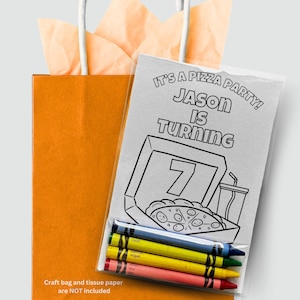 Pizza Coloring Party Favors – Personalized Kids Birthday Activity bild 1
