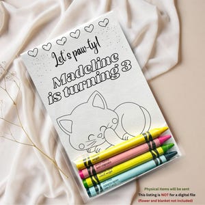 Custom Kitty Cat Party Favors Coloring kits