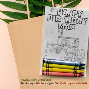 Custom Construction Party Favors Coloring Sheets