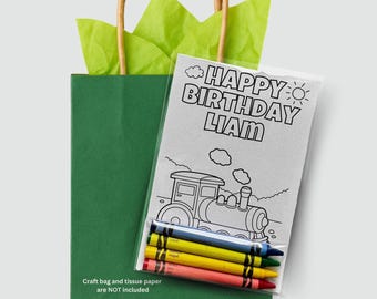 Train Coloring Party Favors – Personalized Kids Birthday Activity