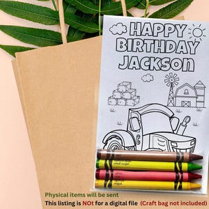 Custom Tractor Coloring pages Party Favors