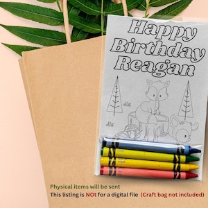 Woodland Coloring Party Favors – Personalized Kids Birthday Activity