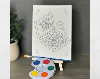 Custom Pizza Painting Canvas Kits Kids Party Favors Table Decorations