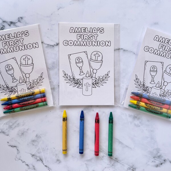 Custom First Communion Coloring Kits Kids Party Favors