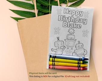 Custom Robot Party Favors Coloring kits