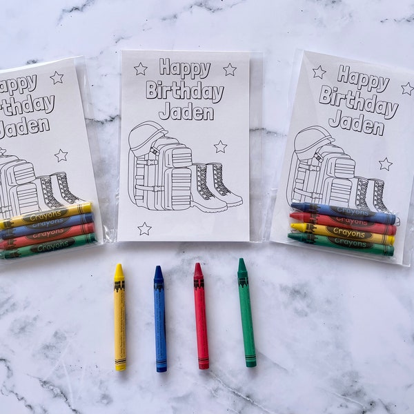 Custom Military Coloring Kits Kids Party Favors