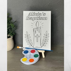 Custom  Baptism Canvas Painting Kits Kids Party Favors Table Decorations