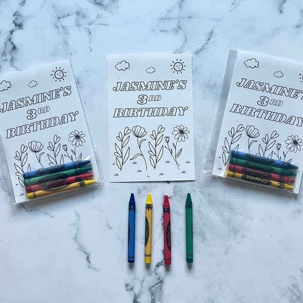 Custom Wildflowers Party Favors Coloring Sheets