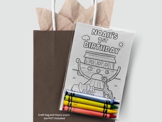Noah's Ark Coloring Party Favors – Personalized Kids Birthday Activity