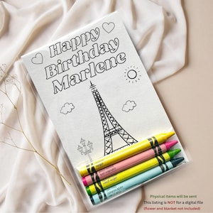 Custom Paris Eiffel Tower Coloring Kits Kids Party Favors