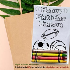 Custom Sports Party Favors Coloring kits