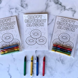 Custom Donut Party Favors Coloring Kit