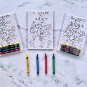 Custom Western Rodeo Cowgirl Party Favors Coloring kits
