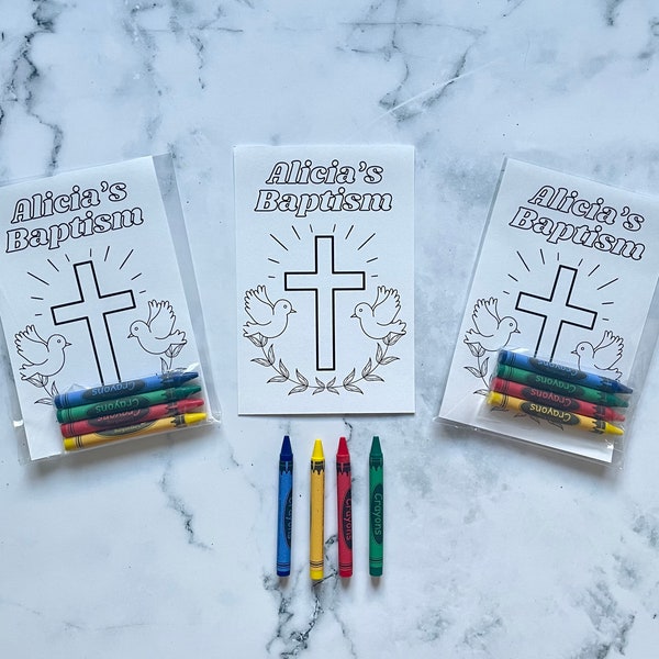Custom Baptism Christening Party Favors Coloring kits