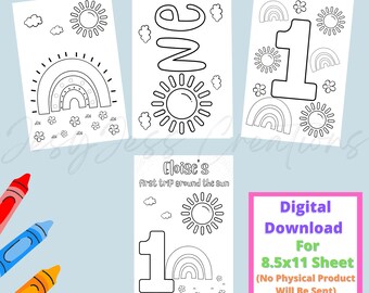 First Trip Around the Sun Party Favors Coloring Kits - Etsy