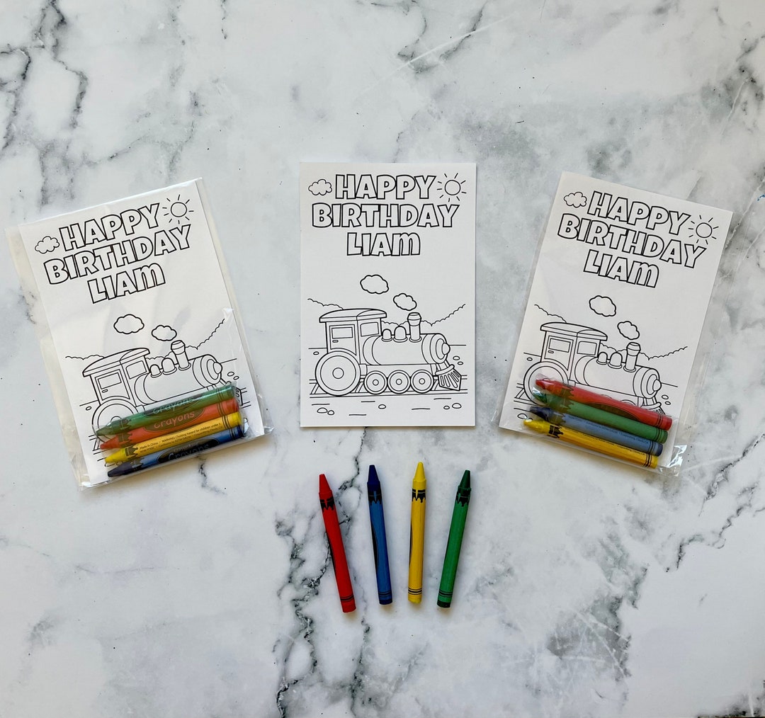 Custom Train Party Favors Coloring Sheets - Etsy