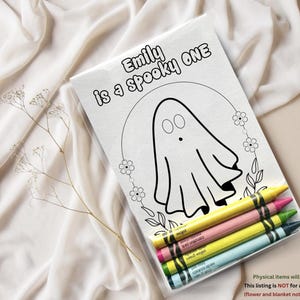 Spooky One Ghost Coloring Party Favors – Personalized Kids Birthday Activity