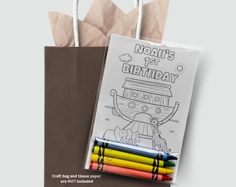 Noah's Ark Coloring Party Favors – Personalized Kids Birthday Activity
