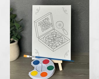 Custom Pizza Painting Canvas Kits Kids Party Favors Table Decorations