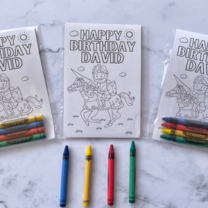 Custom Knights Party Favors Coloring kits