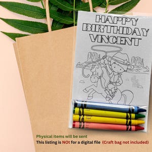 Custom Western Rodeo Cowboy Party Favors Coloring kits