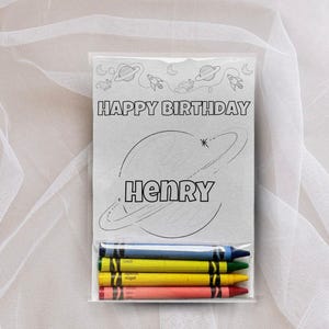Custom Outer Space Galaxy Astronaut Coloring Pages Party Favors