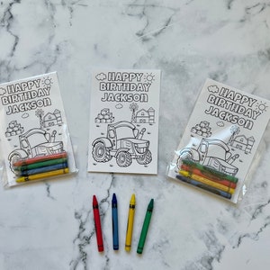 Custom Tractor Coloring pages Party Favors