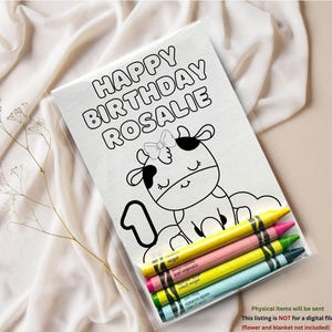 Custom Baby Girl Cow Party Favors Coloring kits