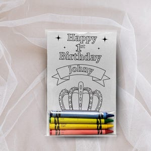 Custom Royal ONE King Prince Party Favors Coloring kits