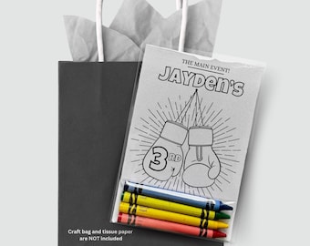 Boxing Coloring Party Favors – Personalized Kids Birthday Activity
