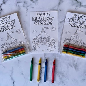 Custom Circus Coloring Kits Party Favors