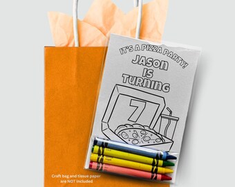 Pizza Coloring Party Favors – Personalized Kids Birthday Activity