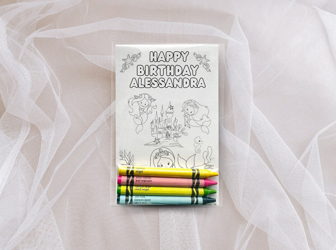 Custom Mermaid Coloring Kits Kids Party Favors - Etsy
