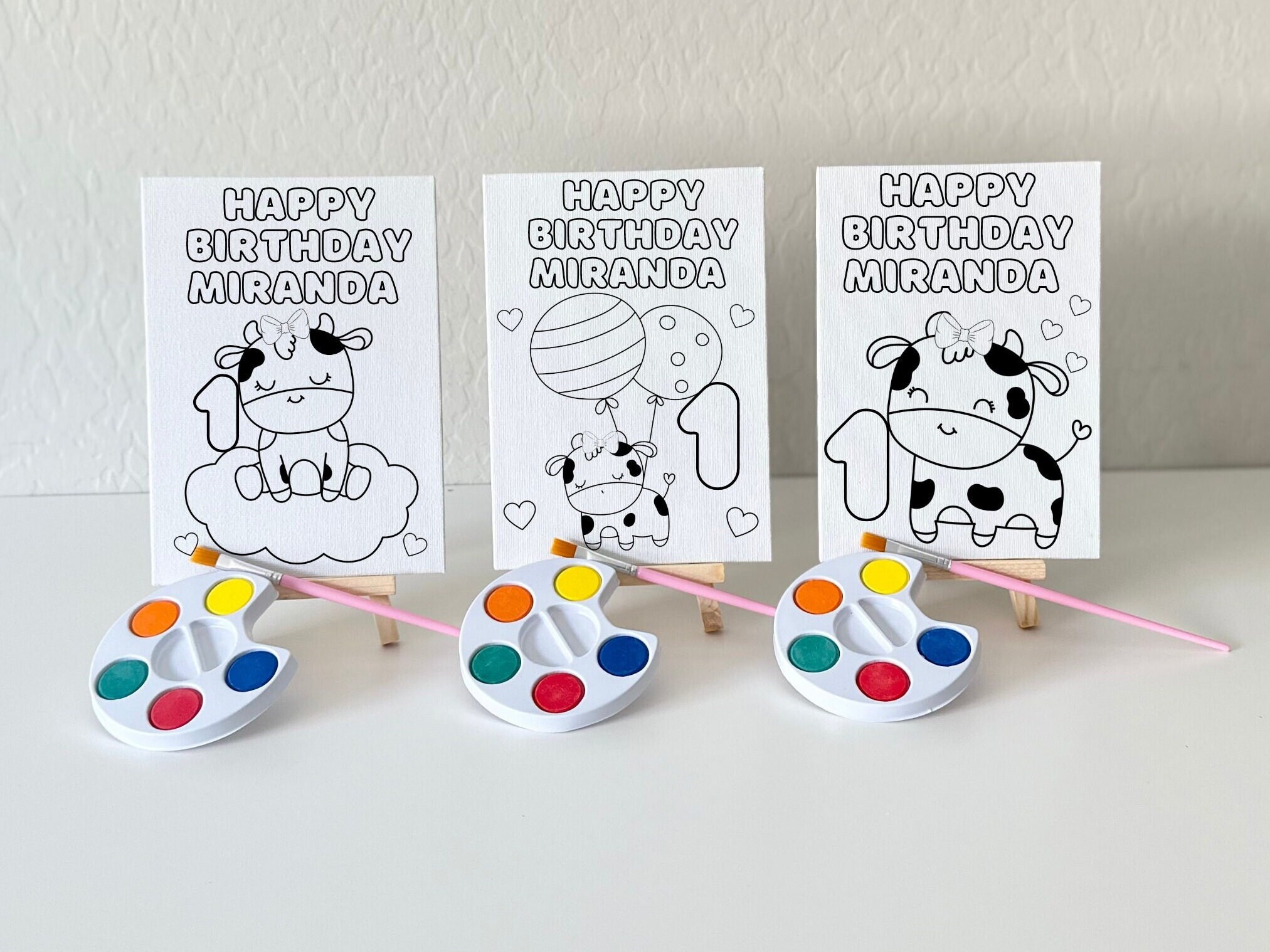 Custom Safari Canvas Painting Kits Kids Party Favors Table Decorations 