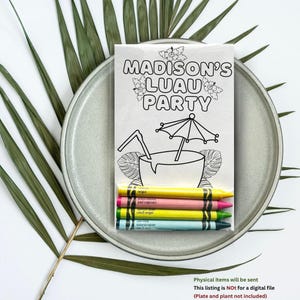 Custom Luau Tropical Party Favors Coloring Kits