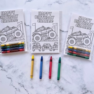 Custom Monster Truck Coloring pages Party Favors