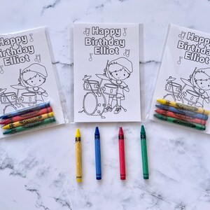 Custom BOY Musical Rock Band Music Coloring Kits Kids Party Favors