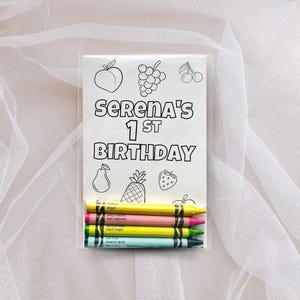Custom Fruit Birthday Party Favors Coloring kits
