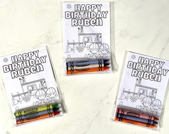 Custom Construction Party Favors Coloring Sheets