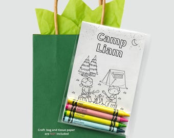 Camping Coloring Party Favors – Personalized Kids Birthday Activity