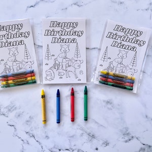 Custom Woodland Coloring Kits Kids Party Favors