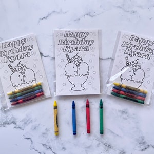 Custom Ice Cream Party Favors Coloring Kits