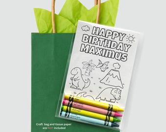 Dinosaur Coloring Party Favors – Personalized Kids Birthday Activity