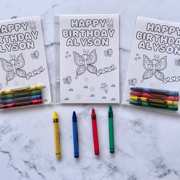 Custom Butterflies Coloring Kits Kids Party Favors