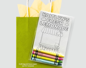 Lemonade Stand Coloring Party Favors – Personalized Kids Birthday Activity