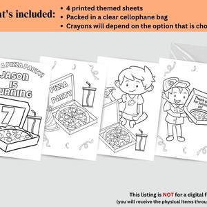 Pizza Coloring Party Favors – Personalized Kids Birthday Activity bild 2