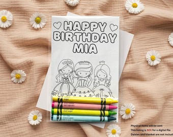 Princess Coloring Party Favors – Personalized Kids Birthday Activity