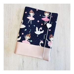 U-boekjeshoes gepersonaliseerd met compartiment en naam / examenboekjes / gezondheidsboekjes / katoen / kunstleer / ballerina blauw