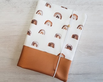 Maternity pass cover personalized with additional compartment and name / mother child pass cover / cotton / imitation leather / rainbow