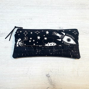 Pencil case personalized with name / pencil case / pencil case / cosmetic bag / cotton / cork / rocket space